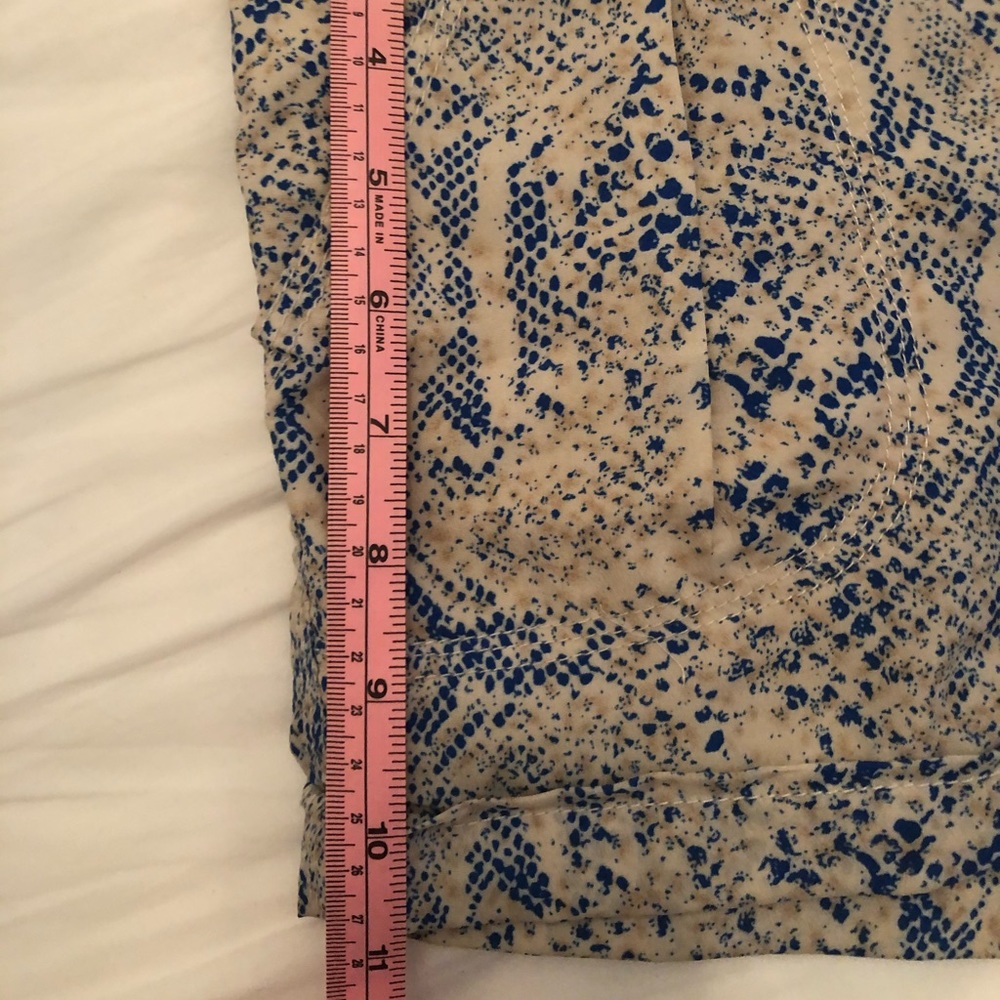 Peach & Blue Python Print Shorts - image 8